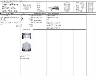 PİSTON+SEGMAN Z14XEP TWINPORT 1.4 16V CORSA C 73.40MM STD (1.2X1.2X2.0) resmi