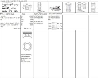 PİSTON+SEGMAN A14XER LDD CORSA D AVEO T300 73.40MM STD (1.2X1.2X2) ZİNCİRLI MOTOR resmi