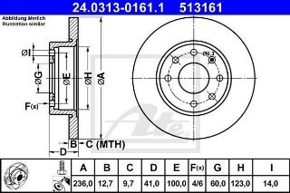 DİSK FREN AYNASI ÖN AD2055 ASTRA-F CORSA-B 1.4 1.6 (91-96) DÜZ resmi