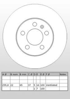 DİSK FREN AYNASI ÖN AD2253 GOLF-IV 1.4 1.6 1.9 SDI (97-) HAVALI (DF2803) resmi