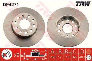 DİSK FREN AYNASI ARKA AD2660 CADDY-III (04-) TOURAN 1.6 1.9 2.0 (03-) resmi