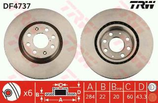 DİSK FREN AYNASI ÖN AC2839 CORSA-D GRANDE PUNTO 1.3 MULTİJET 284MM HAVALI resmi