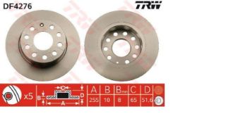 DİSK FREN AYNASI ARKA AC2655 CADDY-III GOLF-V SCIROCCO (08-) resmi