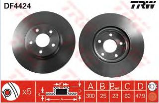 DİSK FREN AYNASI ÖN AC2814 S40 C-MAX 300MM HAVALI (16 JANT) resmi