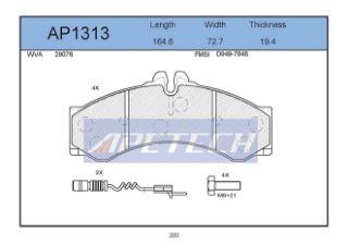 DİSK BALATA ÖN ARKA AP1313 SPRINTER LT35 LT28 2.5 2.8DTI (AC627681) resmi