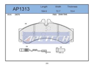 DİSK BALATA ÖN ARKA AP1313 SPRINTER LT35 LT28 2.5 2.8DTI (AC627681) resmi