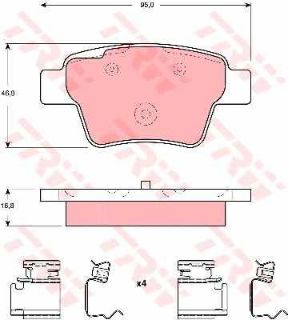 DİSK BALATA ARKA AP1645 P207 P307 C4 (04-) 1.6 16V 1.6 HDI *KÜÇÜK TİP (GDB1620) resmi