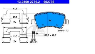 DİSK BALATA ARKA AP1710 VOLVO S80 MONDEO-IV (07-) S-MAX V70 resmi