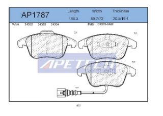 DİSK BALATA ÖN AP1787 TİGUAN Q3 2.0TSI TDI (11-) resmi