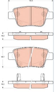 DİSK BALATA ARKA AP3362 AVENSİS COROLLA VERSO (04-) 1.8 2.0 resmi