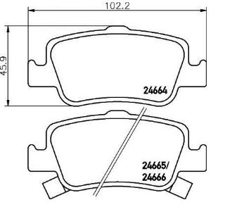 DİSK BALATA ARKA AP3505 AURIS COROLLA 1.4 D4D (07-) resmi