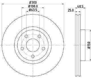 ÖN FREN AYNASI FOCUS 04 07 11 CMAX 04 07 11 KUGA VOLVO C30-S40 C70 V50 04 17 INC 300X5DL resmi