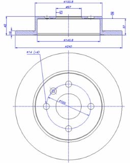 ARKA FREN AYNASI ASTRA G H 1.4-1.6 1.8 03/04 MERİVA 1.4 16V TWİN 7.04 1.6 03 240X10X4DL resmi