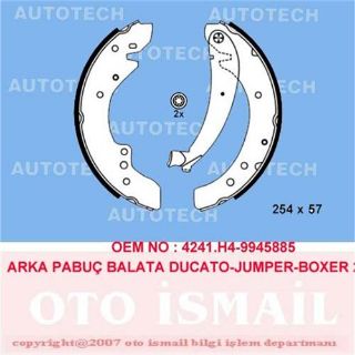 ARKA PABUÇ BALATA BOXER 94-4.02 DUCATO 94-2.02 JUMPER 94-2.02 1400KG 254X57 resmi