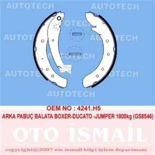 ARKA PABUÇ BALATA BOXER-DUCATO-JUMPER 94-02 JUMPY 1.6HDİ 07 SCUDO 1.6D07 EXPERT 07 1800KG resmi