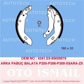 ARKA PABUÇ BALATA XSARA 97-05 205 83-94 306 93-01 309 89-93 ZX 93.97 GS8510 180X32 resmi