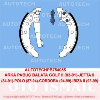 ARKA PABUÇ BALATA GOLF II 83-91 JETTA II 84-91 POLO 87-94 CORDOBA 94-99 180X31 resmi