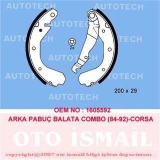 ARKA PABUÇ BALATA COMBO 84-92 -CORSA A 84-93 -KADETT 83-92 200X29 GS6214 resmi