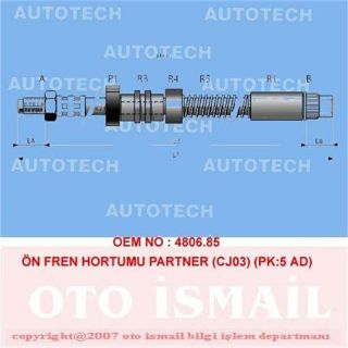 ÖN FREN HORTUMU PARTNER CJ03 PK:5 AD resmi