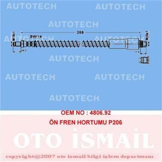 ÖN FREN HORTUMU P206 resmi