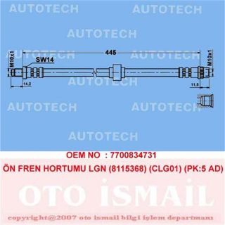 ÖN FREN HORTUMU LGN 8115368 CLG01 PK:5 AD resmi