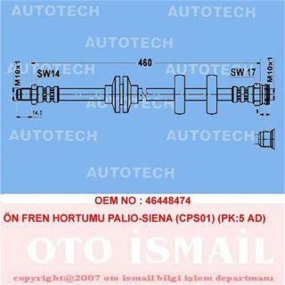 ÖN FREN HORTUMU PALİO-SIENA CPS01 PK:5 AD 21111 resmi
