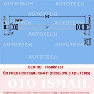 ÖN FREN HORTUMU R9-R11 CR02 PK:5 AD 13105 resmi