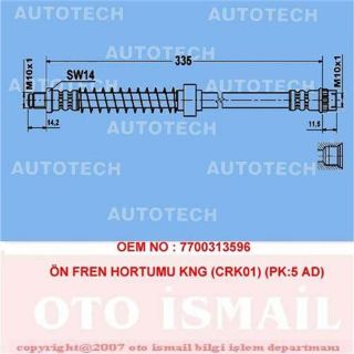 ÖN FREN HORTUMU KNG CRK01 PK:5 AD resmi