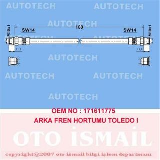 ARKA FREN HORTUMU R-L GOLF I 76-92 -GOLF II 83-92 -JETTA I-II-TRANSPORTER IV 95-03 L 185MM resmi