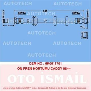 ÖN FREN HORTUMU CADDY 96 resmi