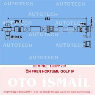 ÖN FREN HORTUMU GOLF IV resmi