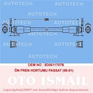 ÖN FREN HORTUMU PASSAT 98-01 resmi