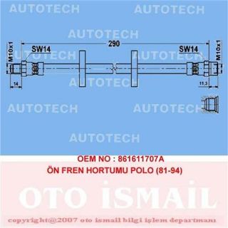 ÖN FREN HORTUMU POLO 81-94 resmi