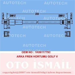 ARKA FREN HORTUMU POLO 81-94 resmi