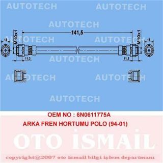 ARKA FREN HORTUMU POLO 94-01 resmi