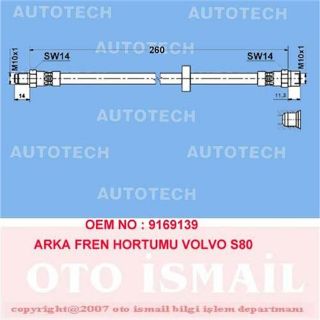 ARKA FREN HORTUMU VOLVO S60 00 XC70 02 S70 00 S80 00-06 TVV12 TVV14 TVV15 resmi