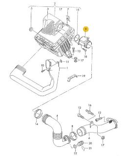 HAVA AKISMETRE (DEBIMETRE) PASSAT 01>05 SUPERB 02>08 TRANSPORTER T5 LT35 AVB ACV 99>08 resmi