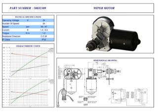 SİLECEK MOTORU 24V TRAKTOR KABINI ÖN CAM resmi