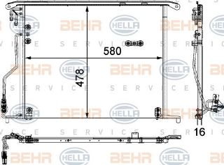 KLIMA RADYATÖRÜ (563X479X17) W220 C215 R230 S 280 S 380 S 350 M 112.922 (İN:AC334000S) resmi