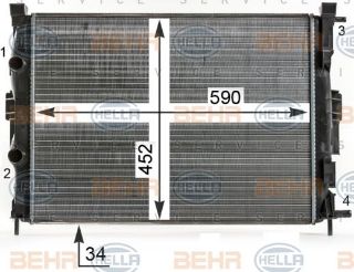 SU RADYATÖRÜ (590X455X26) MEGANE II SCENİC 1.4 1.6 2.0 16V 1 (İN:CR41000S) resmi