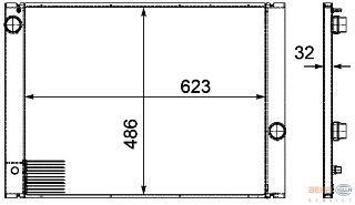 SU RADYATÖRÜ (623X486X23) (OTOMATIK) E60 E61 E63 E64 E65 M54 B25 (S56S5) (İN:CR580000P) resmi