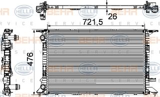 SU RADYATÖRÜ (720X477X26 ) A4 A5 A6 Q3 Q5 2.0 TDI 1.8 TFSI 09-12 CAHA  (İN:CR905000P) resmi