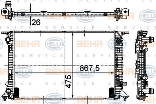 SU RADYATÖRÜ (868X475X26) A4 A5 Q5 1.8 TFSI 09-03 CDHB (İN:CR910000P) resmi