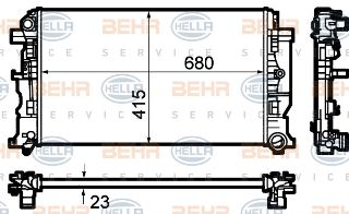 SU RADYATÖRÜ (680X415X23) (KLIMASIZ-MANUEL) CRAFTER 2.0 2.5 TDI 11- CKTB (İN:CR1710000P) resmi
