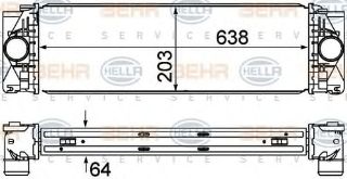 TURBO RADYATÖRÜ (640X205X64) SPRINTER 3.5 T CRAFTER 06- 2.5 TDI M 271.951 (İN:CI369000P) resmi