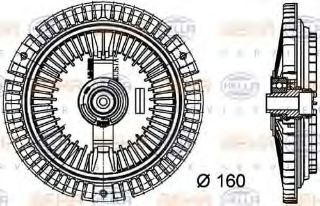 FAN TERMIGI (CAP 160MM) A124 W210 W140 R129 E 280 S 280 300 SE 2.8 M 104.992 (İN:CFC68000P) resmi
