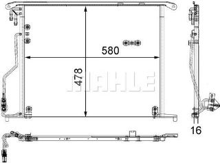 KLIMA RADYATÖRÜ (563X479X17)  W220 C215 R230  S 280 S 380 S 350 M 112.922 (ENO:8FC351301174) resmi