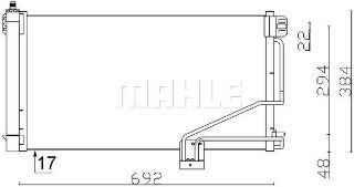 KLIMA RADYATÖRÜ (692X384X17)  W203 S203 C 180 C 200 C 200 CGI M 111.951 (ENO:8FC351301354) resmi