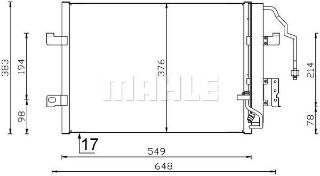 KLIMA RADYATÖRÜ (510X380X16)  W168  A 140 A 160 A 190 A 160 CDI M 166.940 (ENO:8FC351301364) resmi