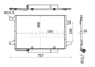 KLIMA RADYATÖRÜ (600X410X16) (OTOMATIK)(MANUEL) W169 W245  A 150 A 170 A 200 M 266.920 (ENO:8FC351301674) resmi